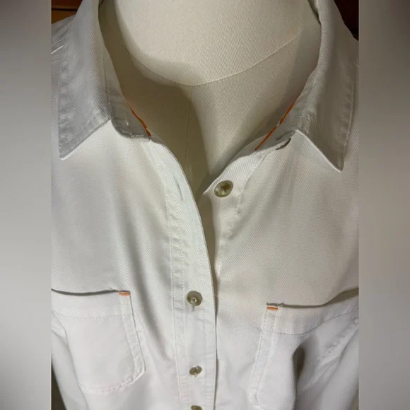 Orvis White Long Sleeve Open-Air Caster Shirt Designed for Outdoor Performance - Picture 5 of 12